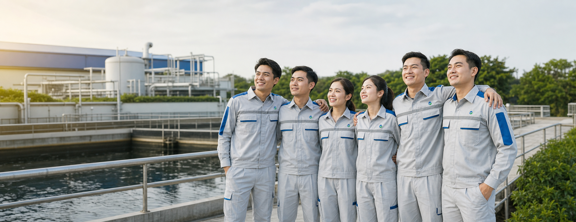 Đội ngũ kỹ sư VIWATECH tại công trình xử lý nước